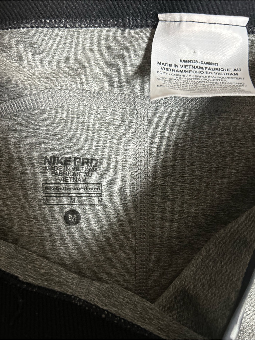 Nike Pro Capri Legging Grey Dri Fit - Picture 3 of 4